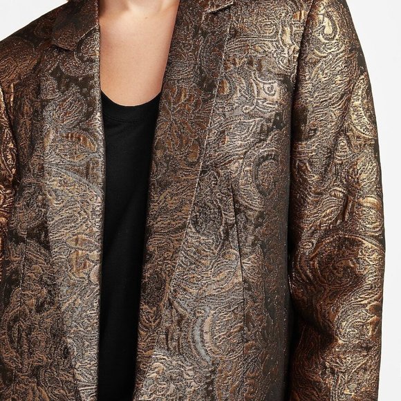 Express Gold Jacquard Blazer (XS + tailored waist!) - Picture 7 of 9